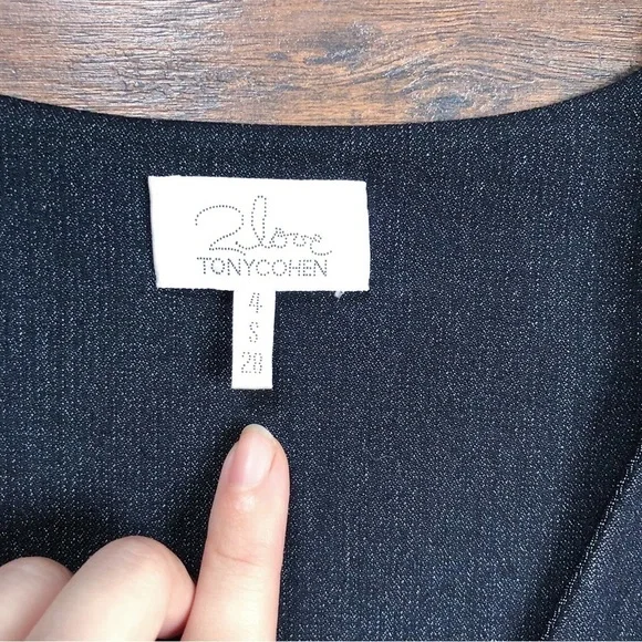 2Love Tony Cohen • black sheath dress pleated silk sleeves draped designer lbd - Picture 4 of 7